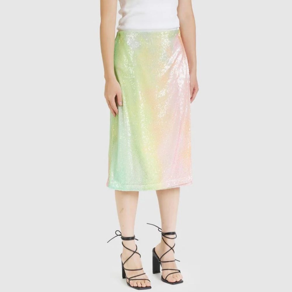 Stine Goya Rainbow Arwen Sequin Wrap Skirt Medium